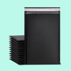 Sac à bulles en film co-extrudé biodégradable écologique noir 20x25+4CM, épais, pour cosmétiques, bijoux, CD, enveloppe personnalisée avec logo - Product Image 1