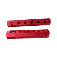 Collecteur d'eau en aluminium VERTEILER, raccords de couplage, couleur bleu-rouge, filetage femelle BSP NPT, débitmètre basse pression