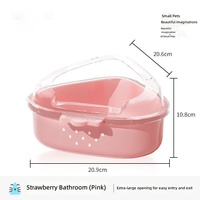 Bac à litière double usage transparent pour hamster, bain de sable aux fraises, 3 couleurs, pour petits animaux de compagnie, vente en gros
