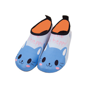 Chaussures d'eau pour enfants, motif chat bleu, séchage rapide, semelle en caoutchouc, plage, natation, extérieur, été, souples, faciles à enfiler - Product Image 1