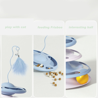 2025 Hot Manufacturer Three-in-One Juguete interactivo para gatos | Ball Track Teasing & Food Dispenser Play Toy