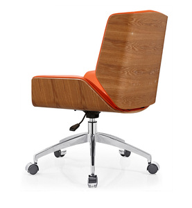 Sedia da ufficio moderna e confortevole sedia da ufficio <span class=keywords><strong>in</strong></span> legno curvato con schienale alto <span class=keywords><strong>in</strong></span> <span class=keywords><strong>pelle</strong></span> PU sedia da scrittura per Hotel all'ingrosso - Product Image 6