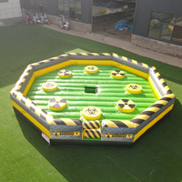 Jeu gonflable commercial Toxic Meltdown pour 8 personnes, jeu mécanique de rebond personnalisable pour adultes, vente de fête