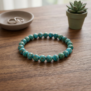 Bracelet vintage pour homme en perles turquoise bleues pour l'occasion d'un anniversaire - Product Image 3