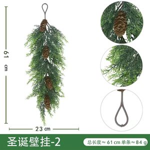 Décoration murale de Noël FUYI en aiguilles de pin artificielles avec cônes de pin, 36 pouces, avec lumières, pour décoration intérieure et extérieure des fêtes - Product Image 2