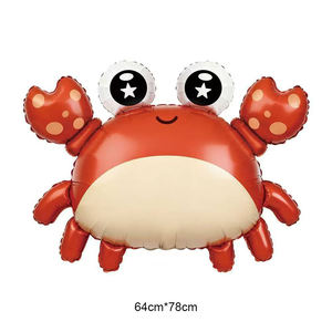 Globos de Aluminio con Diseño de Animales Marinos para Fiestas de Cumpleaños, Decoración de Fiesta, Tiburón, Cangrejo, Pez Diablo, Dibujos Animados - Product Image 4