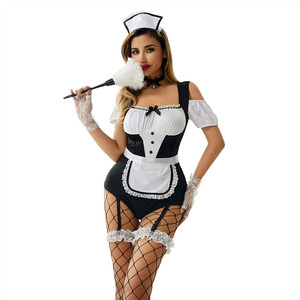 Set di Lingerie per cameriera esotica uniforme da donna 7 pezzi costumi per Cosplay Sexy da discoteca all'ingrosso - Product Image 1