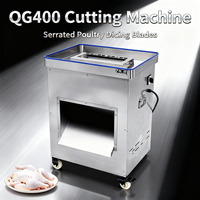 Trancheuse industrielle à viande de poulet/canard/oie de 3000 W avec un ensemble de lames dentelées durables pour la transformation alimentaire commerciale