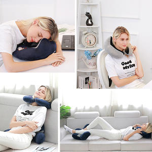 Almohada de Viaje en Forma de U con Espuma Viscoelástica, Diseño de Animal Bordado, Material de Terciopelo, para Estudiantes y Adultos, Uso en Oficina y Auto - Product Image 3