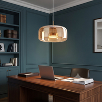 Lámpara Colgante Lineal de Vidrio de 3 Luces, Moderna, LED, Color Gris Ahumado, para Isla, Mesa de Comedor, Barra de Bar