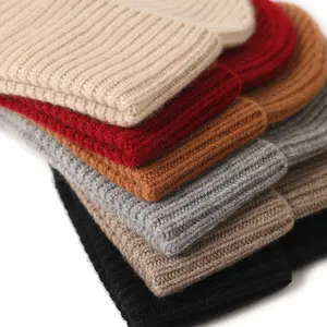 Runyang Mũ Mùa Đông Mũ Nữ Có Logo Tùy Chỉnh Mũ Nam Bán Buôn Tại Nhà Máy Mũ Len Dệt Kim Có Gân Cashmere 100% Có Nhãn Hiệu Riêng