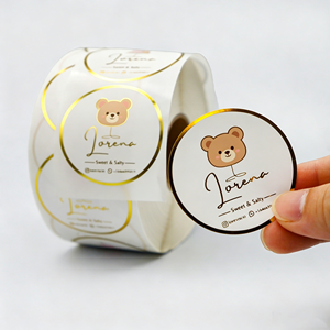 Customised roll-fed baked goods seal <b>labels</b>: waterproof vinyl foil food stickers suitable for dessert and cake <b>packaging</b> <b>labels</b> - Product Image 2