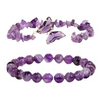 Lot de 2 Bracelets Papillon en Cristal, Perles de Quartz Rose et Obsidienne Naturelles, Bracelet Anti-Anxiété, Cadeau, Ensemble de Bracelets Tendance en Cristal