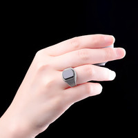 Bague Noire Vintage en Argent Sterling 925 Véritable pour Hommes, Bijoux Turcs avec Pierre d'Agate Naturelle