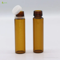 Flacon en verre ambré transparent anti-fuite pour solution buvable, flacon rond avec bouchon en aluminium facile à ouvrir