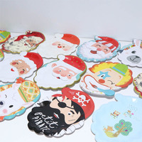 Assiette jetable personnalisable en bambou de qualité alimentaire, en forme de dessin animé, pour les fêtes d'enfants et les sorties printanières