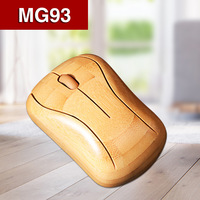 Mouse Gaming Optik Bambu Terlaris dengan Lampu RGB Backlit 1600 DPI Desain Ergonomis Nirkabel untuk Penggunaan Komputer/Laptop