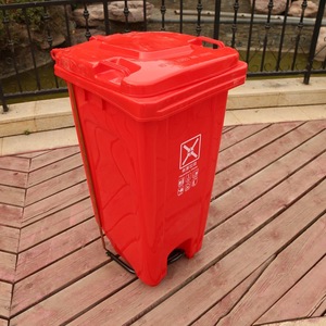 120L Outdoor Sorting Foot Pedal Trash Can, Large Size <b>Plastic</b> Trash Can for Sanitation, Commercial Use with Lid and <b>Rod</b> - Product Image 4