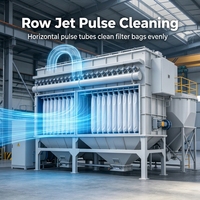 Nouvelle machine industrielle de purification de poussière à jet pulsé, haute capacité, en acier inoxydable, pour collecteur de poussière en sac, fournie directement par l'usine