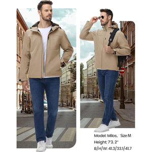 Rdruko Men's Fleece <b>Lined</b> Hooded Softshell Jacket Water Resistant Insulated Windbreaker Outdoor Hiking <b>Coat</b> - Product Image 6