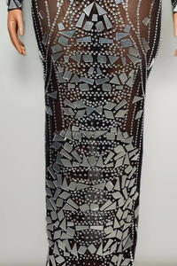 ผวเลผกกระจกเซ็กซี่แขนยาวกลับแยกแน่นเลนส์ยืดหยุ่นประกายเพชรปาร์ตี้ไนท์คลับบาร์ชุดประสิทธิภาพ - Product Image 2