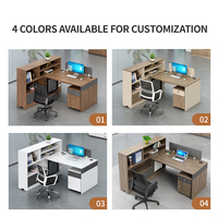Nouveaux modèles Poste de travail modulaire pour le personnel de bureau Bureau moderne Bureau 3 4 5 personnes Poste de travail Table Cloisons de bureau