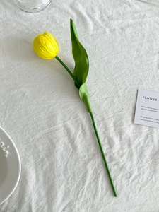 Toptan 33cm Mini Renkli Lale Romantik Düğün Otel İç Mekan Masaüstü Ofis Dekorasyonu Fotoğrafçılık Aksesuarları - Product Image 4