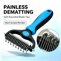 Brosse de toilettage professionnelle en acier inoxydable pour animaux de compagnie – Outil démêlant et anti-chute de poils sans douleur pour chiens et chats, idéal pour les nids de poils tenaces