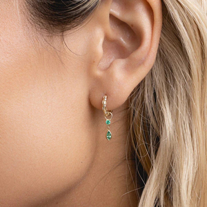 Boucles d'oreilles pendantes CANNER S925 en argent sterling, design créatif INS, zircon marquise, pétale de jade, ajustement parfait, pendentif à la mode en forme de pétale - Product Image 4