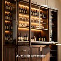 Luxuriöser Wohnzimmer-Weinschrank aus Edelstahl, Modernes Möbelstück, Hausbar-Schrank, Glas-Weinpräsentationsschrank