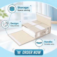 Panier de rangement pliable et empilable en tissu Oxford avec poignée, design moderne, 38x32x11.5cm, pour le rangement sous le lit