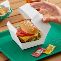 Boîte à hamburger en papier pour restaurant de restauration rapide, boîtes d'emballage pour combo déjeuner, nouilles, pizza, vente en gros depuis la Chine, faible MOQ, impression personnalisée