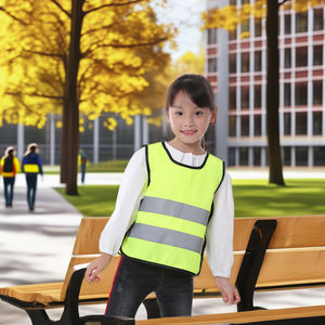 <span class=keywords><strong>Gilet</strong></span> en polyester haute visibilité pour enfants Vêtements de travail réfléchissants de sécurité Construction Trafic Cyclisme Ski-<span class=keywords><strong>Gilet</strong></span> néon haute visibilité - Product Image 3