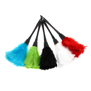 <span class=keywords><strong>Plumeau</strong></span> en plumes d'autruche de 35 cm en gros avec manche en plastique, motif teinté, couleur turquie, pour décorations de fête et de mariage - Product Image 4