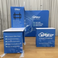 Borne d'accueil pliable portable en alliage d'aluminium sur pied 100x100x32cm Garantie 5 ans pour événements