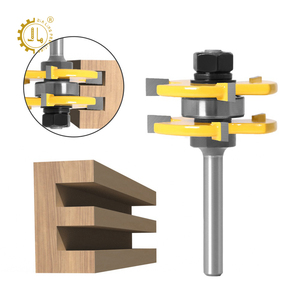 1/4 pouces tige travail du bois <span class=keywords><strong>fraise</strong></span> 2 pièces T fente langue <span class=keywords><strong>rainure</strong></span> routeur Bits ensemble réversible doigt colle Joint routeur Bit - Product Image 4