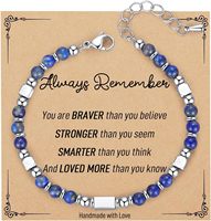 Bracelet en perles de pierre naturelle bohème en gros avec carte inspirante, 12 couleurs, unisexe