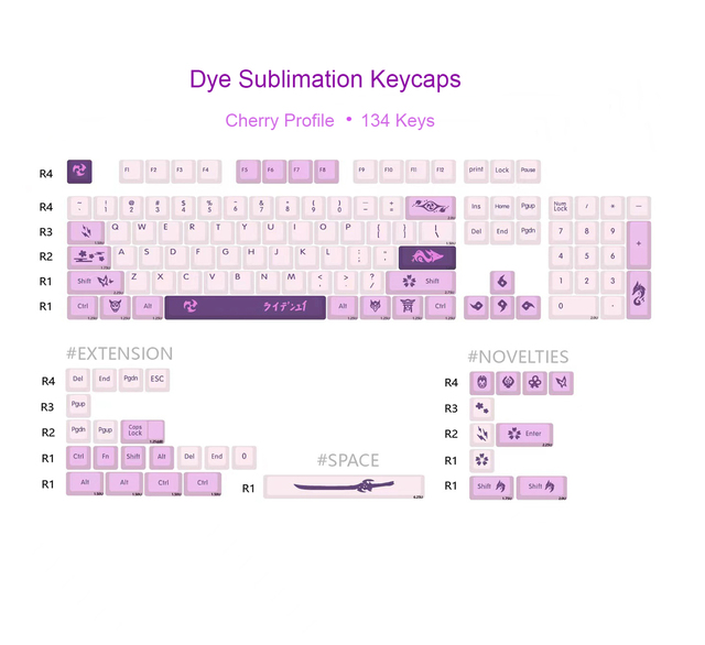 Multi-colored Keycap for AKKO Mechanical Keyboards DYE-sublimation PBT Keycaps Full Sets 104 108 Keys Customs Keycaps OEM