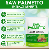 300 gélules de Saw Palmetto, capsules pour la santé de la prostate et des voies urinaires, soutien naturel à base de plantes, compléments de Saw Palmetto pour hommes