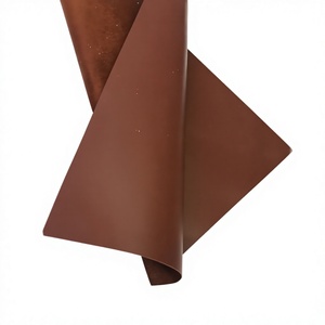 Brown Solid Color Genuine Cowhide <b>Leather</b> Sheet for Craft Use OEM ODM Customizable High Durability <b>Leather</b> Grain - Product Image 1