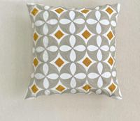 Housse de coussin brodée en coton, motif artisanal, douce, pour canapé de salon, style géométrique minimaliste moderne