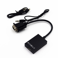 DHL 20pcs 1080P HD Vga vers Hdmi avec câble Audio 3.5mm adaptateur Vga vers Hdmi pour PCProjector Ps4 ordinateur portable vers convertisseur vidéo HDTV