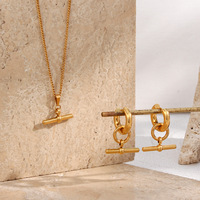 Dernières breloque de style vintage avec logo personnalisé pendentif chirurgical en acier inoxydable pour hommes pour femmes collier de boucles d'oreilles en or PVD pour hommes