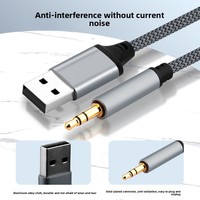 Câble audio USB vers 3,5 mm, conducteur en cuivre, connexion carte son pour ordinateur de bureau et portable, adaptateur AUX mâle-mâle