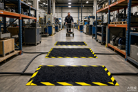 Tapis de protection de câbles en caoutchouc jaune avec bord de signalisation antidérapant, rouleau de 10 mm d'épaisseur pour la circulation des pieds et des véhicules légers