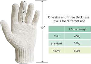 Guantes de Seguridad de Alta Calidad y Buen Precio, Marca <span class=keywords><strong>Ekai</strong></span>, 10 Calibres, Blancos Naturales, para Uso General en la Construcción, Lisos, Antipolvo - Product Image 2