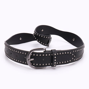 <span class=keywords><strong>Ceinture</strong></span> en cuir cloutée noire pour <span class=keywords><strong>femme</strong></span>, style western, boucle <span class=keywords><strong>argent</strong></span>ée, multicolore, vente en gros OEM ODM, certifiée REACH - Product Image 2