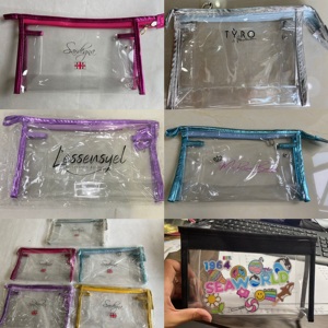 Custom Logo Transparent Waterproof PVC <b>Clear</b> Zipper Makeup Pouch Cosmetic Organizing Toiletry <b>Bag</b> <b>Travel</b> Set - Product Image 6