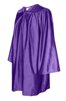 Schuluniform 100% Polyester Lila Glänzender Umhang Mütze Quaste Set Abschlussrobe Unisex Kinder Anpassung Möglich