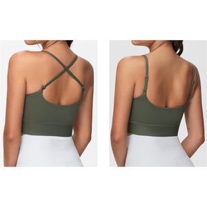 Sujetador deportivo largo ajustable para mujer, cuello redondo, acolchado, sin aros, para entrenamiento y yoga - Product Image 4